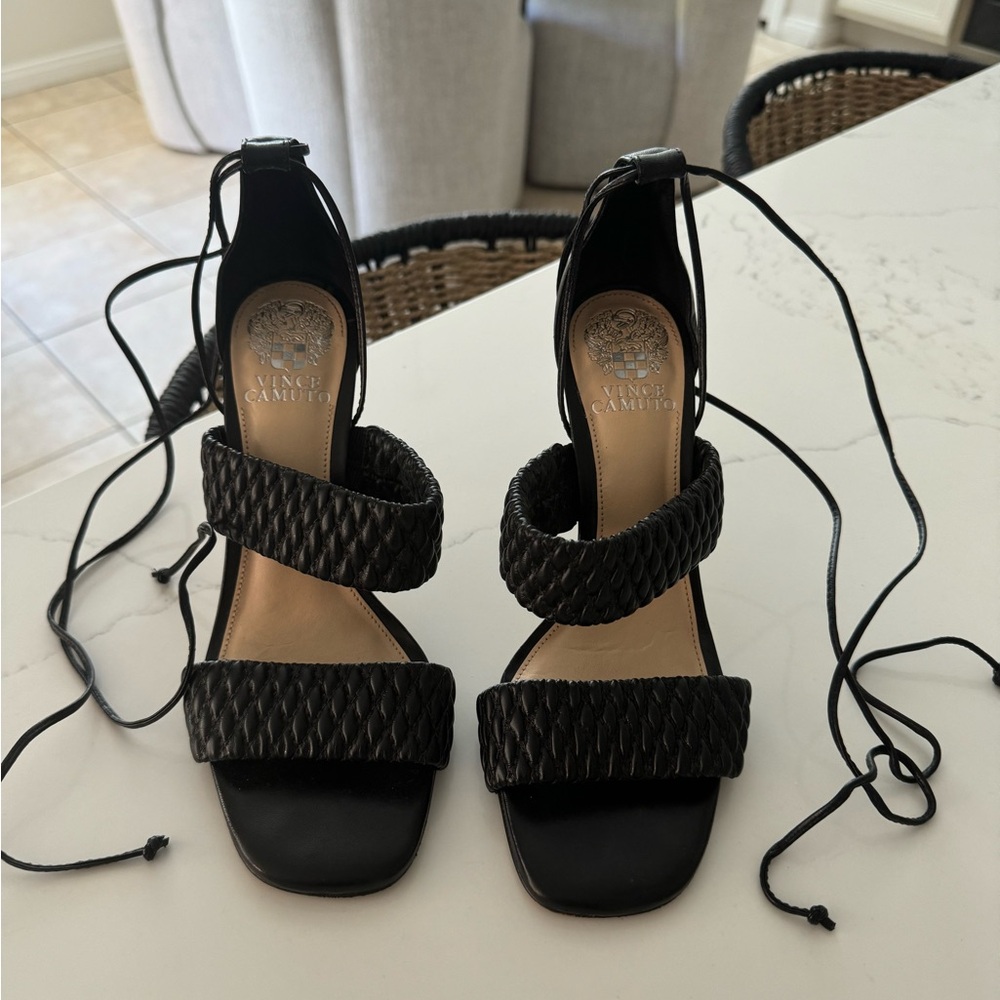 Vince Camuto Black Lace Up High Heel